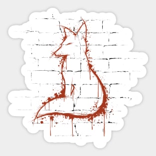 Urban Graffiti Street Art Fox Silhouette Sticker